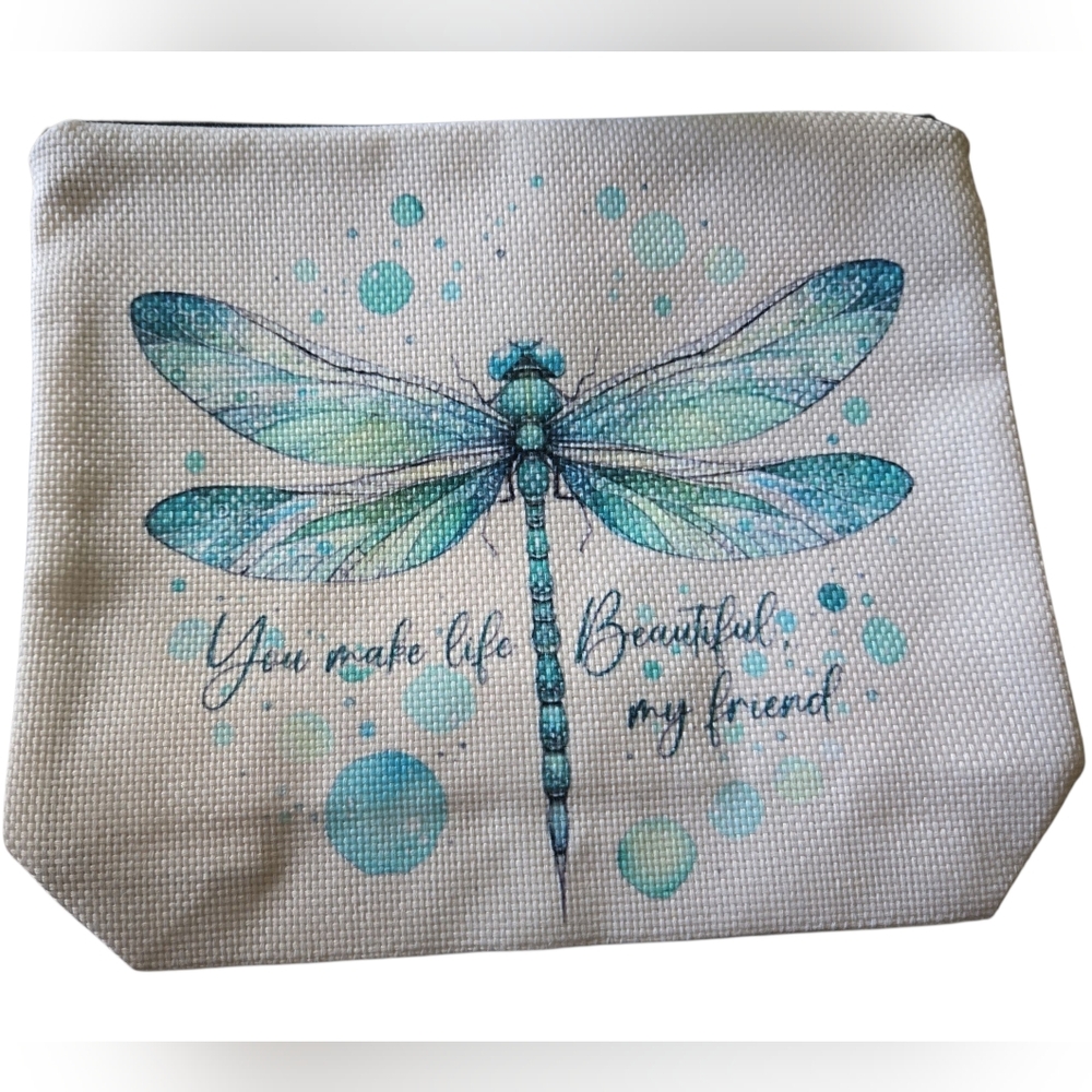 Dragonfly Print Cosmetic Bag - Picture 1 of 2